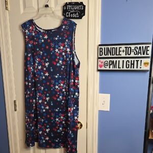 Dress Works Starry Sleeveless Dress XXL Red White Blue